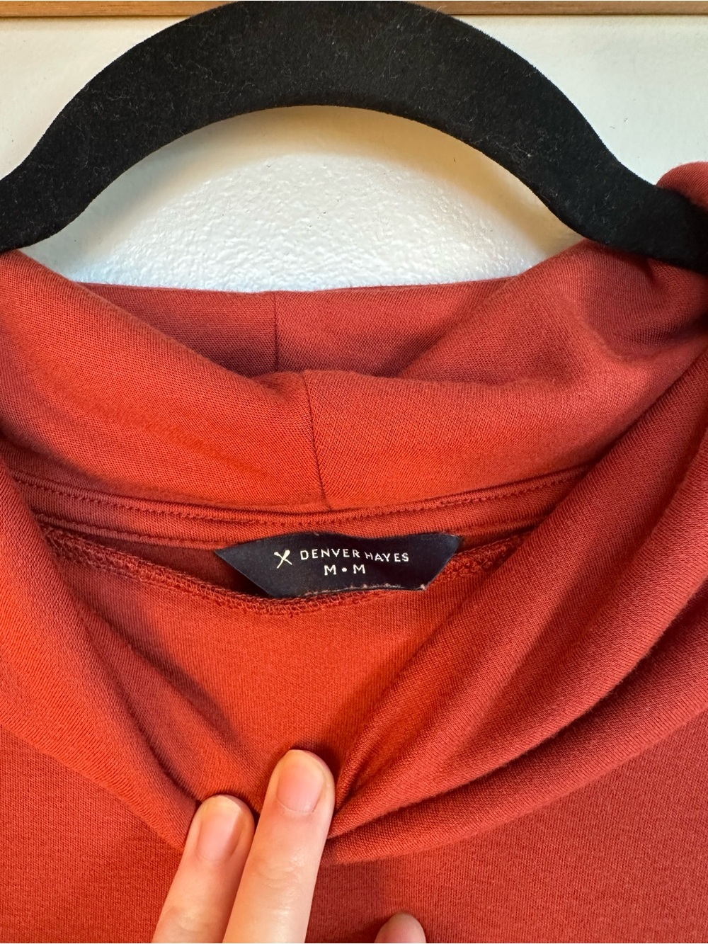 Denver Hayes Cowl-Neck Shirt in Rust